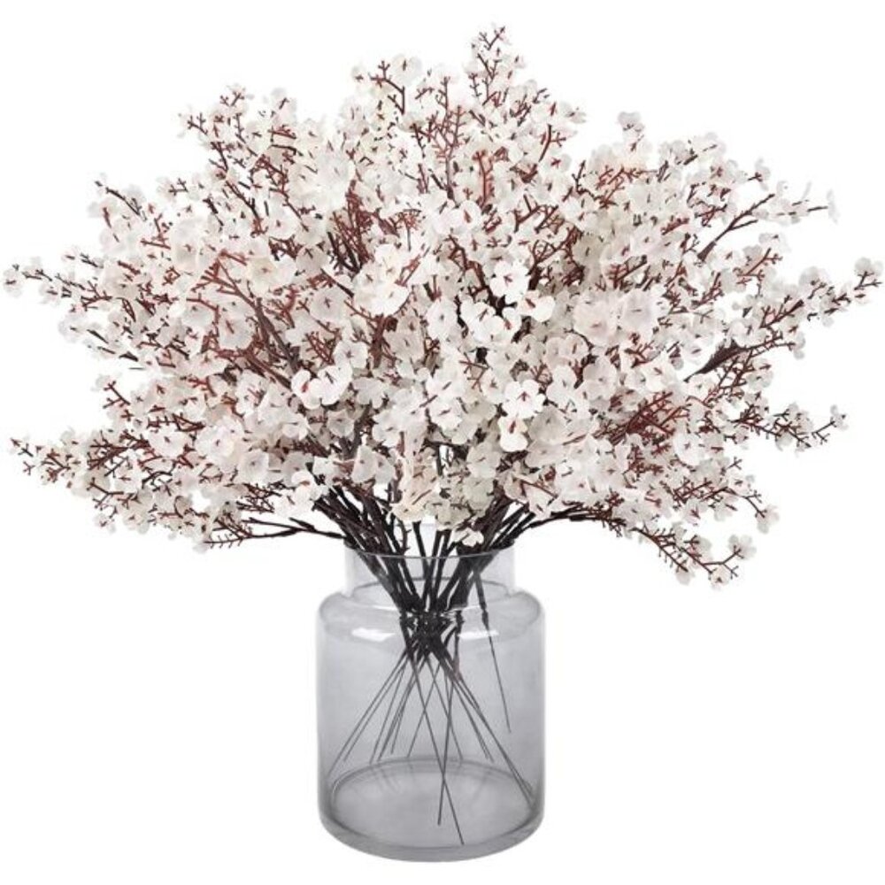 New Baby Breath Artificial Flowers 16 Bundles White Real Touch Fake Flowers Silk